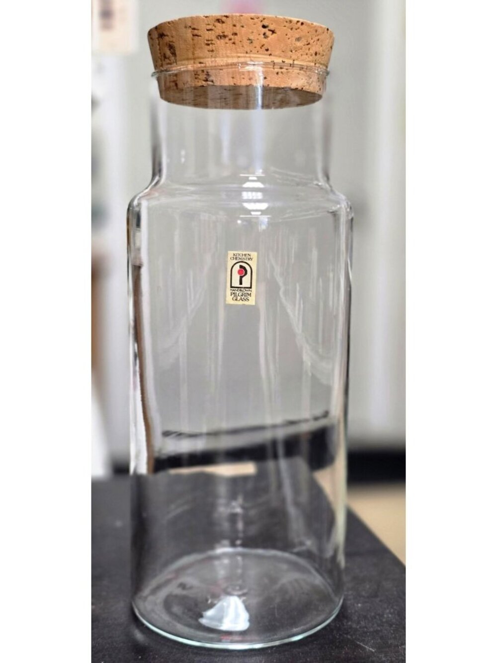 Pilgrim Glass Kitchen Chemistry Hand-Blown Clear Jar with Cork